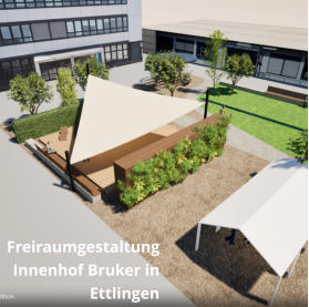 Freiraumgestaltung Innenhof Bruker in Ettlingen